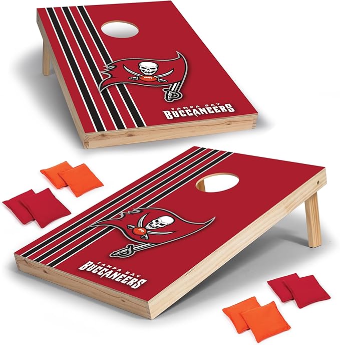 NFL 2' x 3' Solid Wood Cornhole Set with Direct Print HD Team Graphics – Great Gift for Any Football Fan! Bean Bag Toss Family Outdoor Games