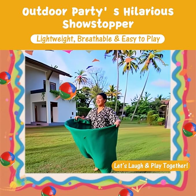 Granny Pants Yard Game, Granny Pants Outdoor Game - Oversized Giant Pants Game with Bouncy Balls & Pump, Backyard Parties, Field Day Fun for Adults & Kids