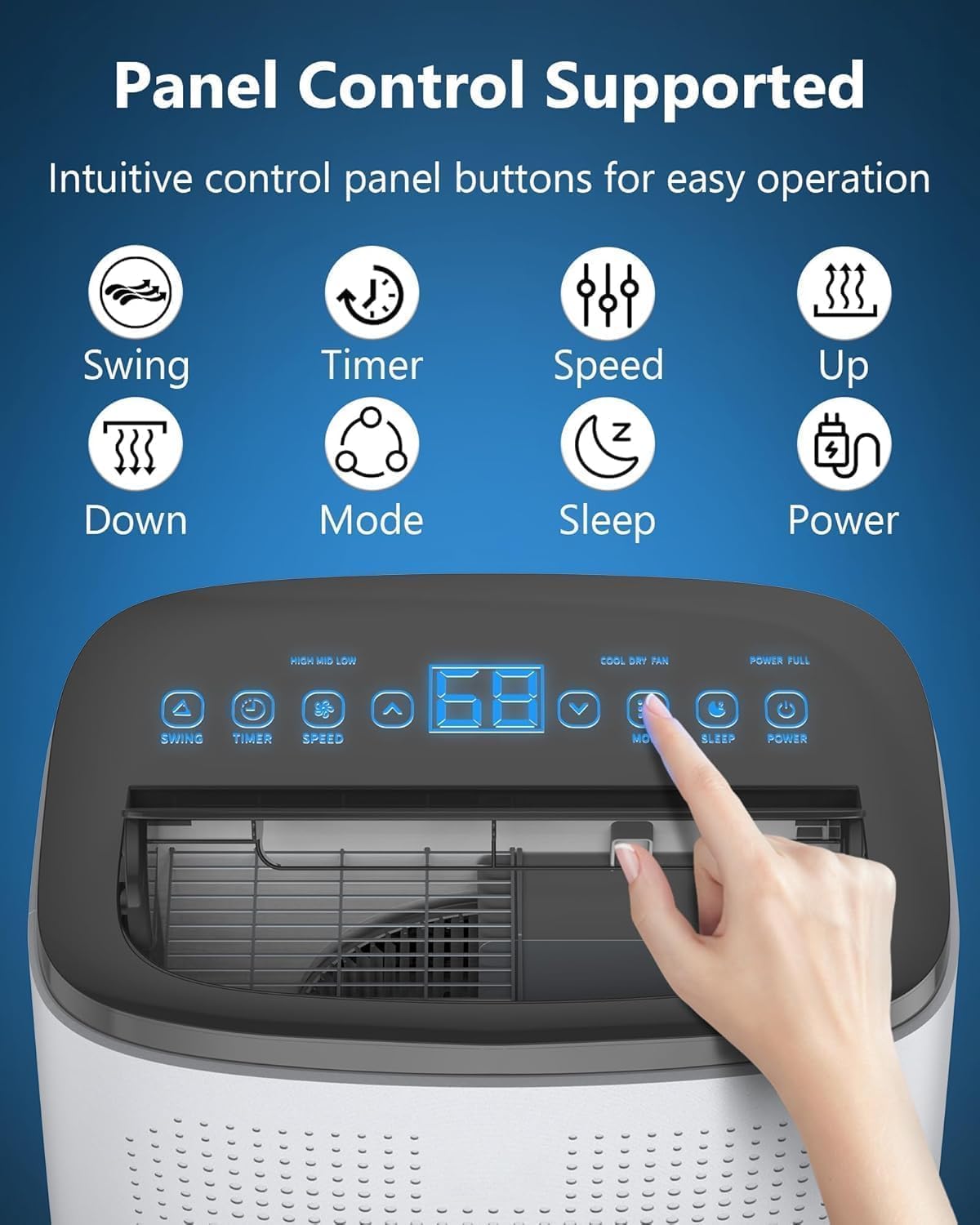 14000 BTU Portable Air Conditioners with Remote Control, 3-in-1 Free Standing Cooling AC Unit with Fan & Dehumidifier, Cools Room up to 750 sq.ft, Smart/Sleep Mode,3 Speed,24H Timer,Window Kit