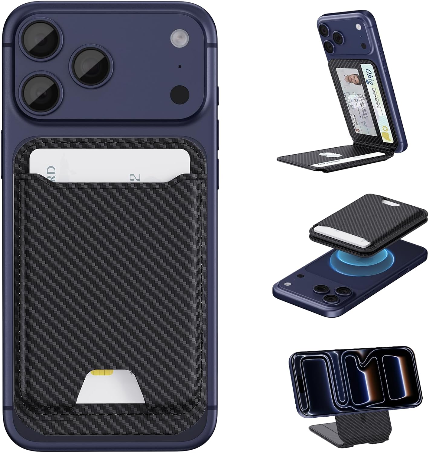 17/16/15/14/13/12 5 TopMade for Magsafe Wallet, Magnetic Card Holder for iPhone Series, Strongest Magnetic Phone Wallet