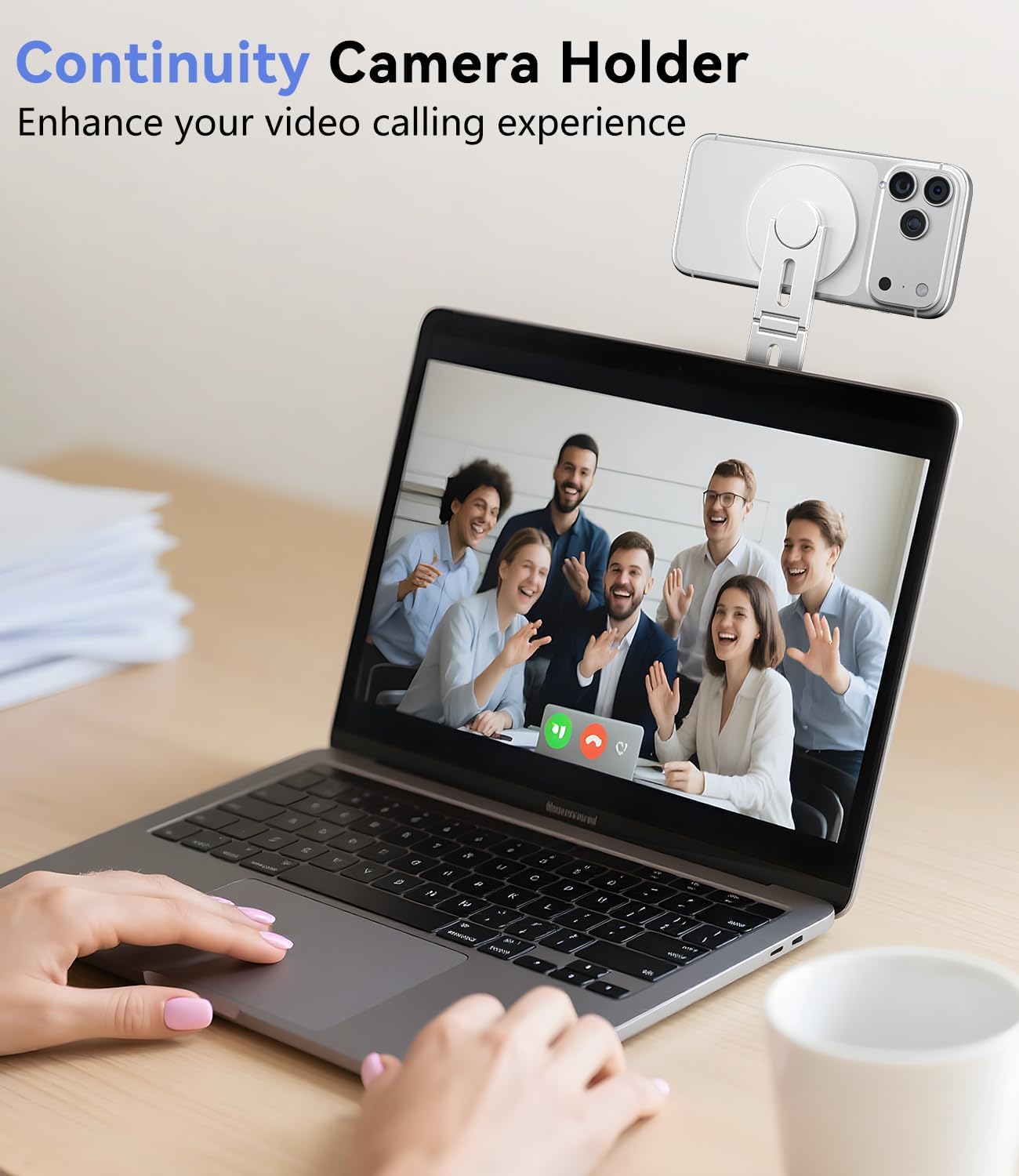 ALAFLY 17/16/15/14/13 360 3/Y, Magnetic Laptop Phone Holder, Foldable Hidden Mount Compatible with iPhone & All Phone