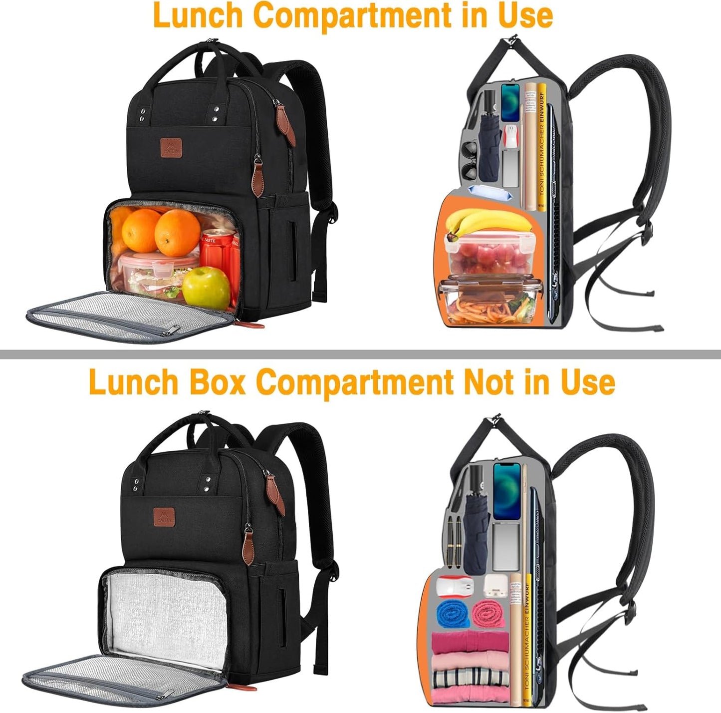 Backpack Backpacks 15.6 Inch Backpack MATEIN Work for Women, Insulated Cooler with Lunch Box, Laptop with Lunch