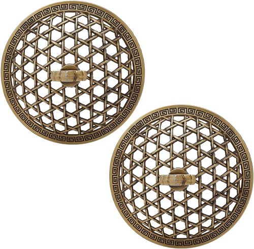 DICOSMETIC Incense Burner Cover - Classic 66mm Round Alloy Holder with Antique Bronze Finish | Lotus Design