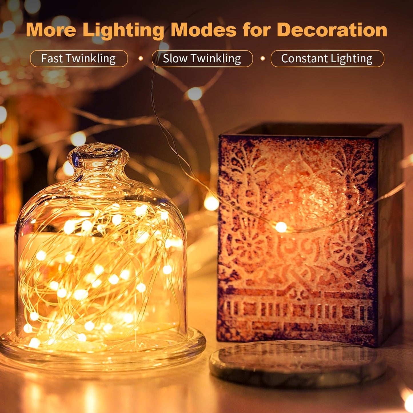 Skiennix 20 Pack LED Fairy Lights - Battery Operated Mini Twinkle String Lights | 7FT Waterproof for Christmas Decor