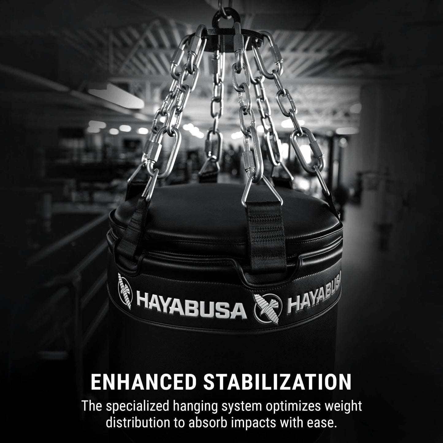 Hayabusa Classic Heavy Bag Pre-Filled Design and Specialized Hanging System - Black, 125lb