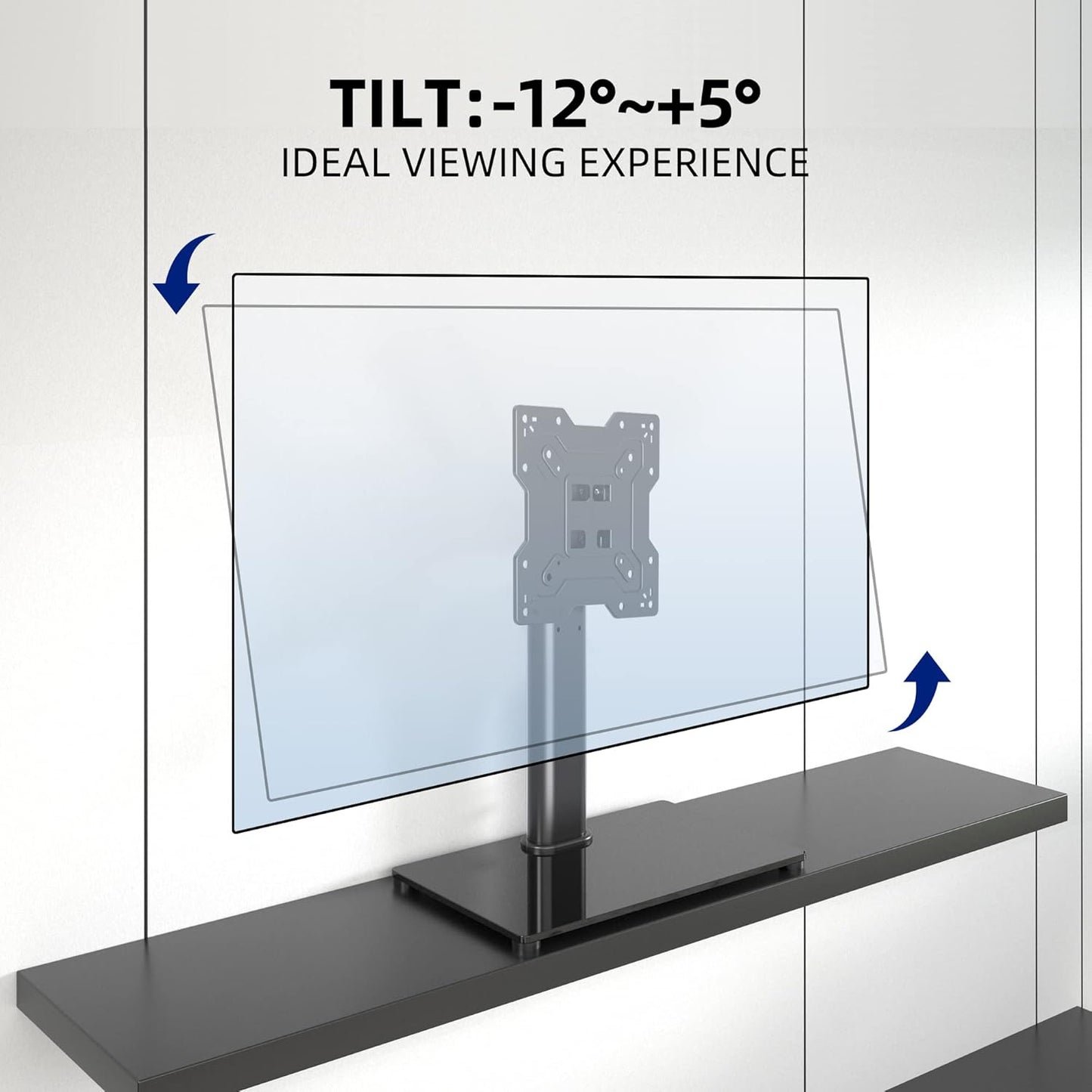 XINLEI 17-43 Inch 88lbs 200x200mm, TS103 Universal TV Stand Base, Table Top TV Stand for LCD/LED TVs, Height Adjustable