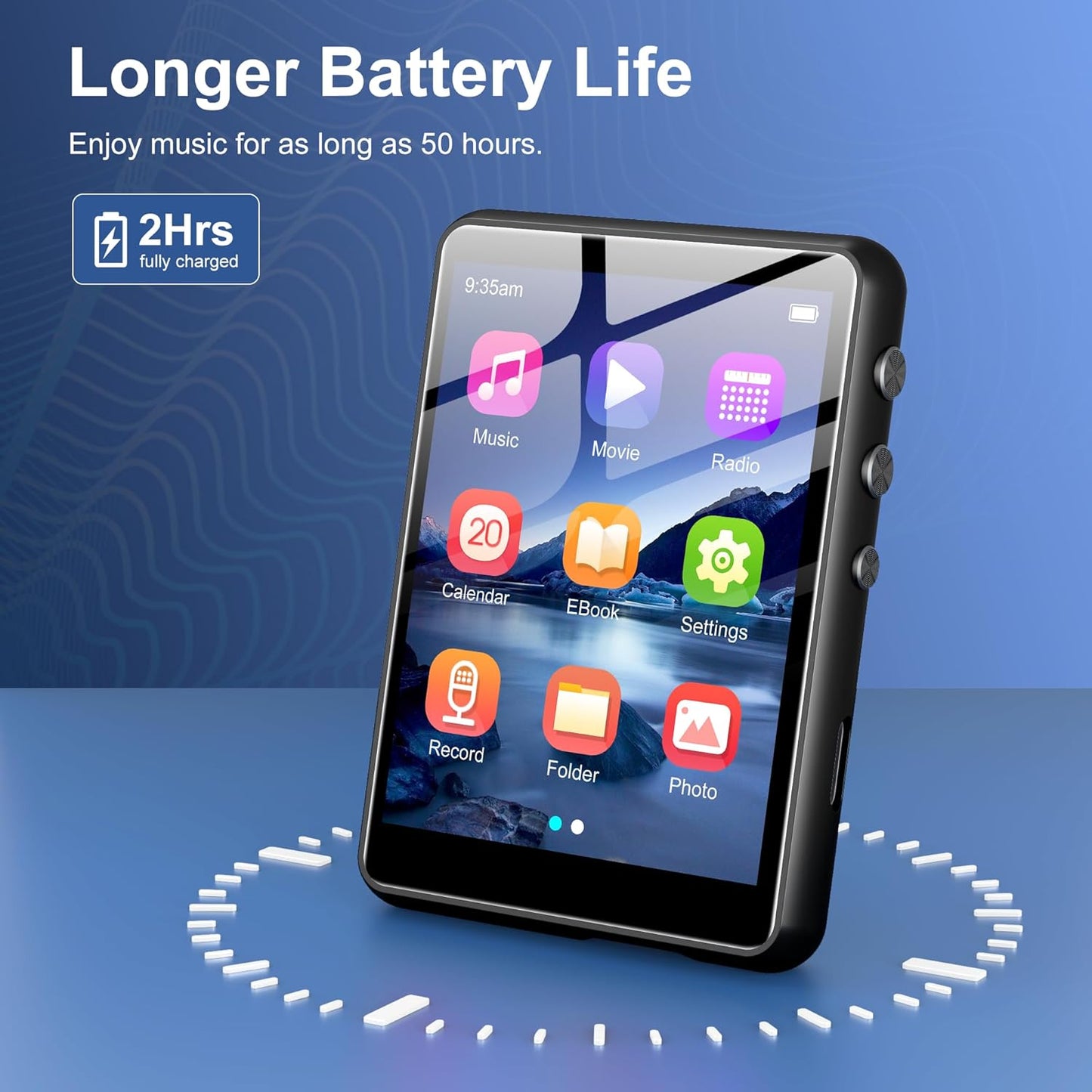 SWOFY 128GB MP3 5.4, M4 2.4" Player with Bluetooth Music Player with Touch Screen, Portable HiFi Lossless Sound with FM