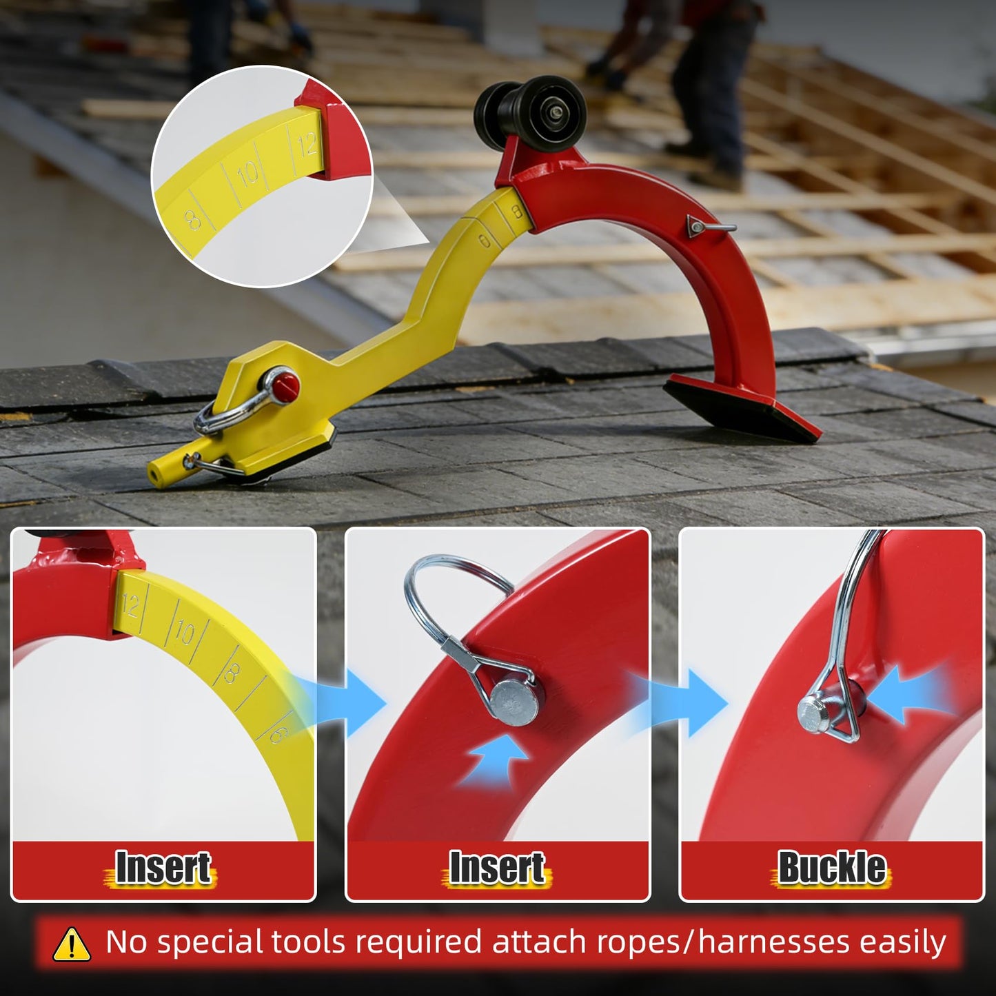 Roof Anchor,Roof Hook,5000 Lb Capacity for 6/12-12/12 Pitch Roofs,RidgePro Roof Anchor(No Pole)