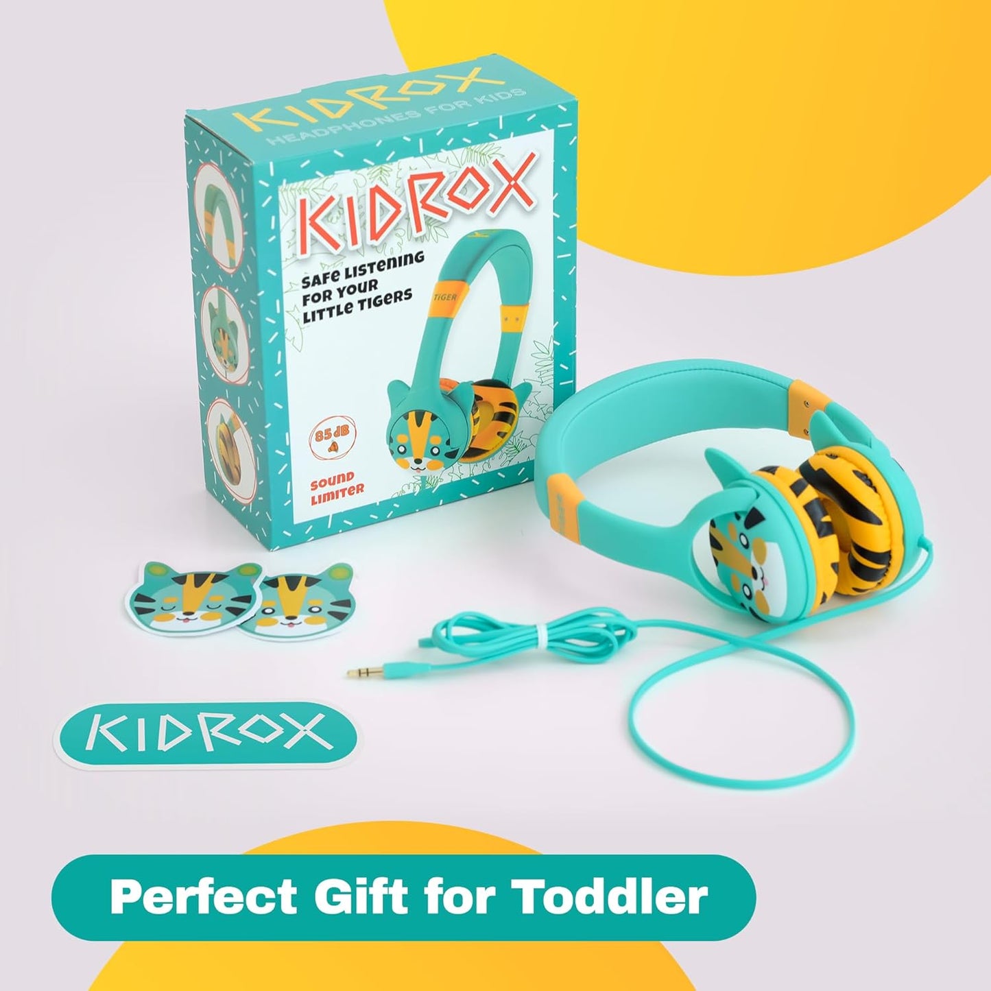 1-7 85dB Headset Kidrox Wired Toddler Headphones for Years Old Volume Limited Baby Headphones for Plane and Car Travel