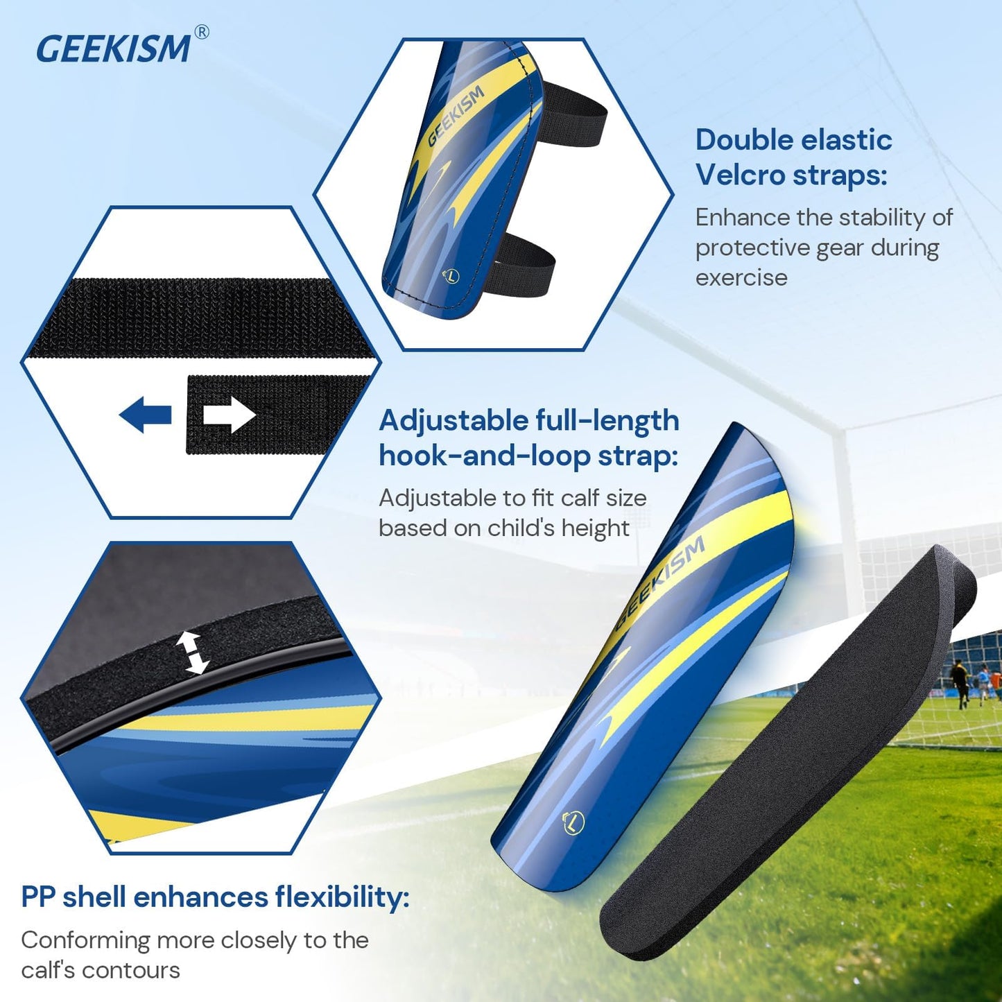 Soccer Shin Guards for Youth Kids Toddler - Durable Protective Soccer Shin Pads Equipment, Football Gear for 3 5 4-6 7-9 10-12 Years Old Children Teens Boys Girls