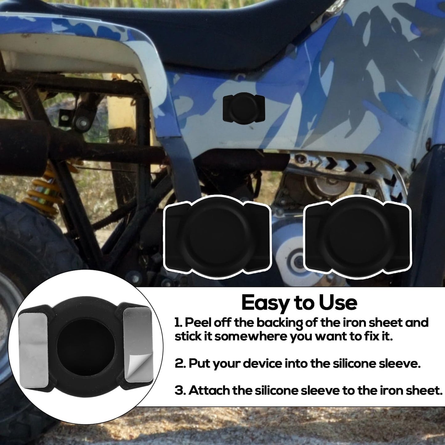 Tinoaly 2pcs 4pcs Magnetic Holder Case Compatible with AirTag, Waterproof Hidden Magnet Mount Silicone Protective Cover