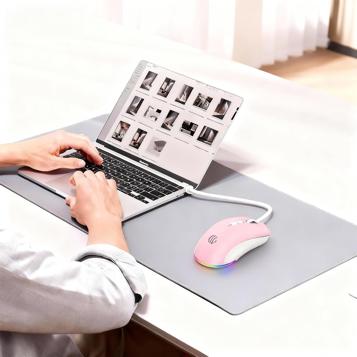 mobiproduct 1600 7 Wired Mouse, USB Computer Mouse DPI Mobile Optical Mouse Ergonomic Design Computer Mice with Cord