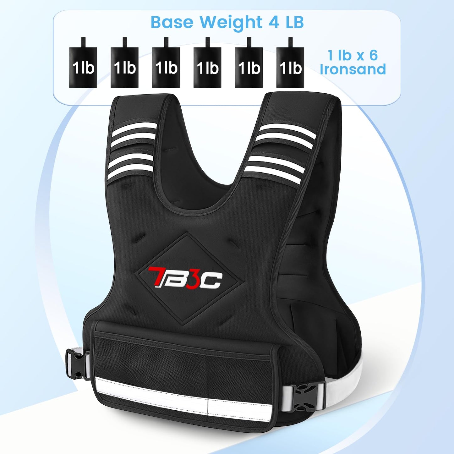 TB3C Adjustable Weighted Vest for Women - 04-10lb for Strength Training Body Weight Vest for Running Walking and Home Workouts Black