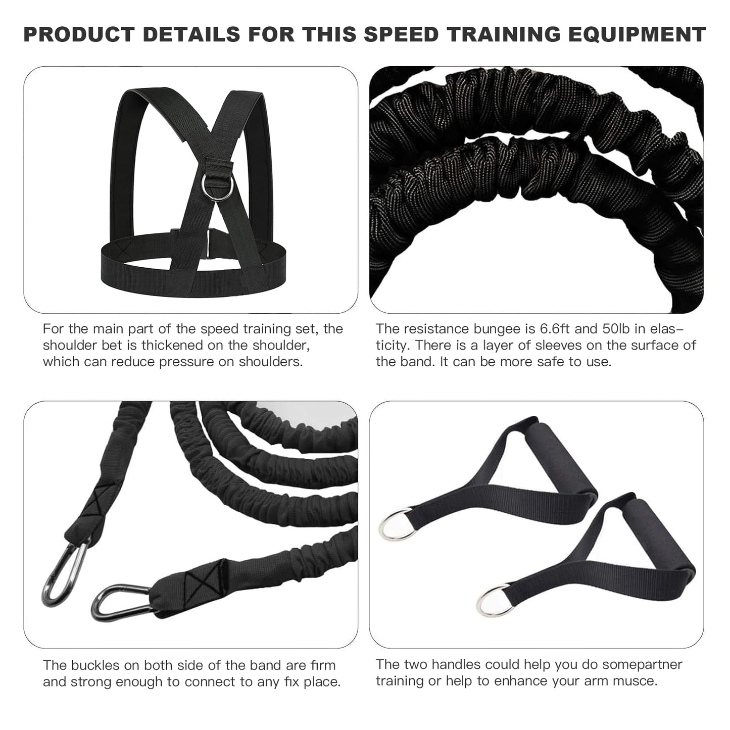 Ycendelion Resistance Band Training Equipment, Sled Shoulder Belt Help to Improve Strength Agility Power Speed Suit for Football Basketball Baseball Running Volleyball