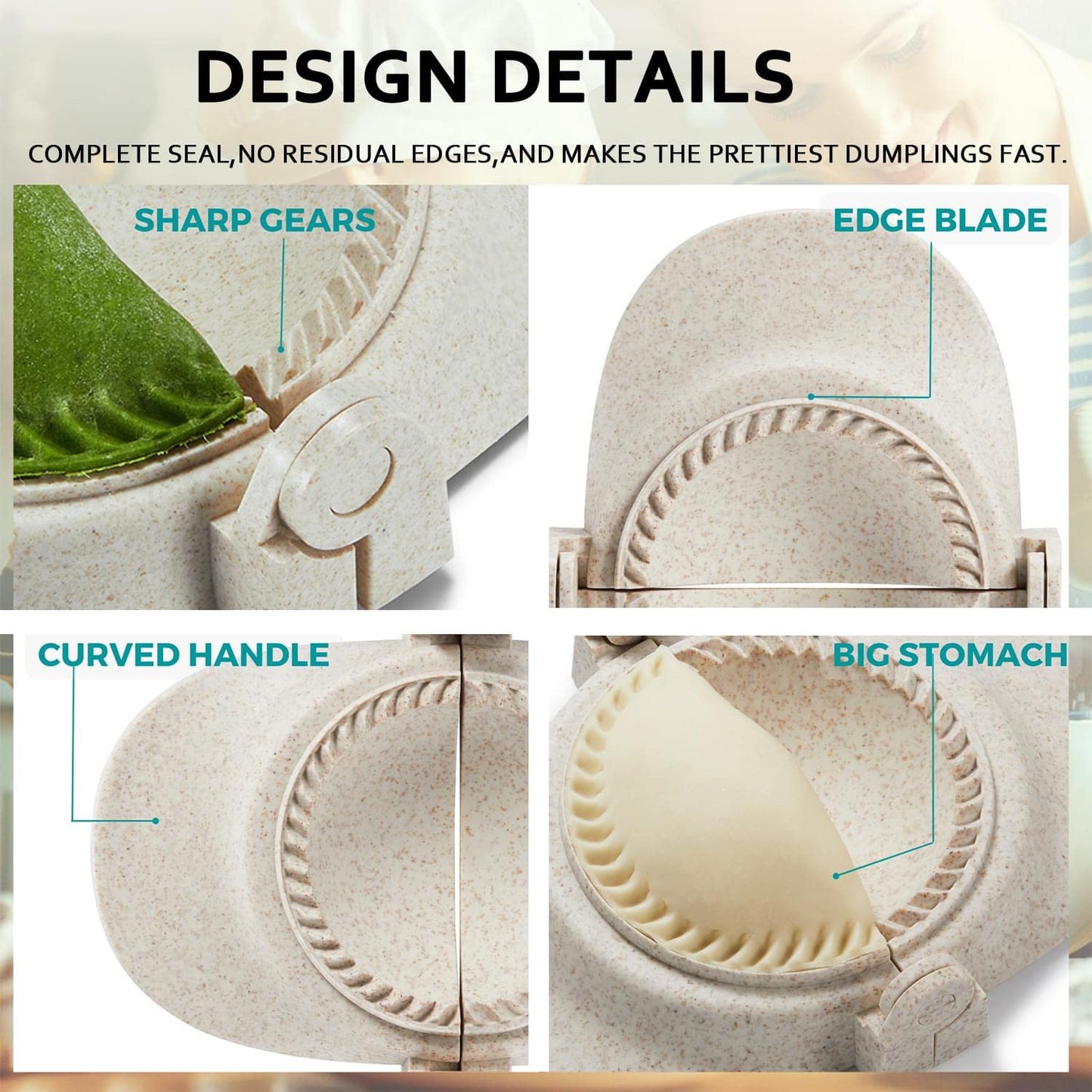 MUMSUNG Empanada Maker Press, 6-Inch Extra Large Dumpling Maker Set with Dough Cutter, Dumpling Mold Set for Pierogi, Pastelitos, Calzone, Turnovers, Chinese Dumpling, 4Sizes (6"/4"/3"/2.6")