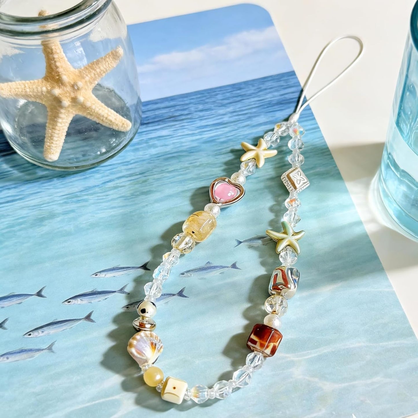 Beaded Camera Wrist Strap Cute Digital Camera Charm Lanyard Phone Charms Strap Beaded Camera Chain for Phone Bag