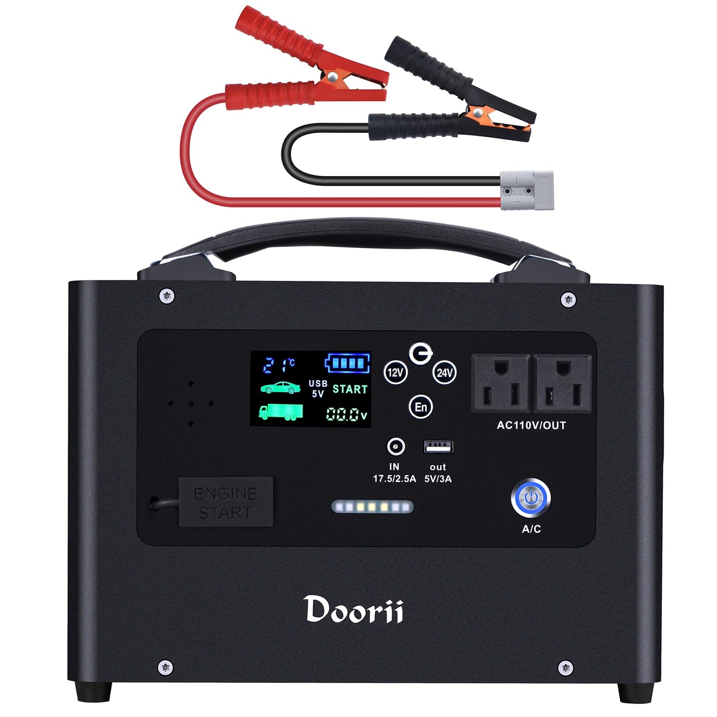 Doorii V10 10000A Car Jump Starter, Portable Power Station Backup Lithium Battery，12V/24V Heavy Duty Truck Jump Starter Battery Pack, Power Bank for Outdoors Camping Travel Hunting Blackout
