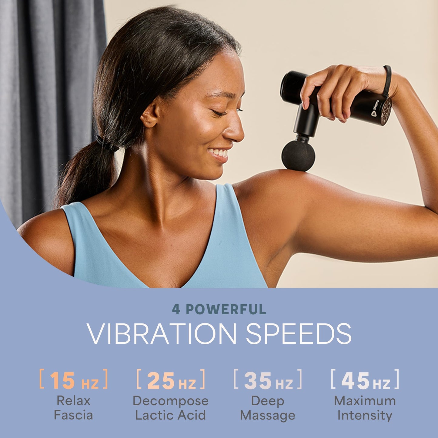 LifePro Percussion Back Massager – Handheld Massage Gun Deep Tissue for Athletes – Back Massage Gun Muscle Recovery Tool for Men, Women – Quiet, Portable with Multiple Attachment Heads & Travel Case