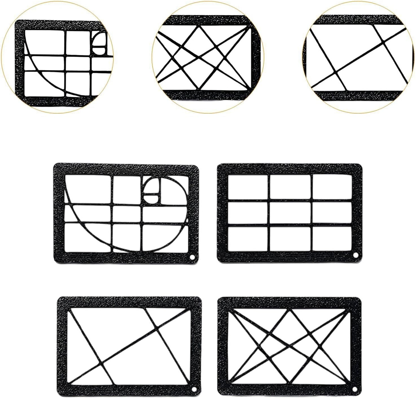 BWOFJGWH 4Pcs with Chain Sturdy Proportion Ruler Compact Composition Viewfinder for Sketching Viewer Painting, pp