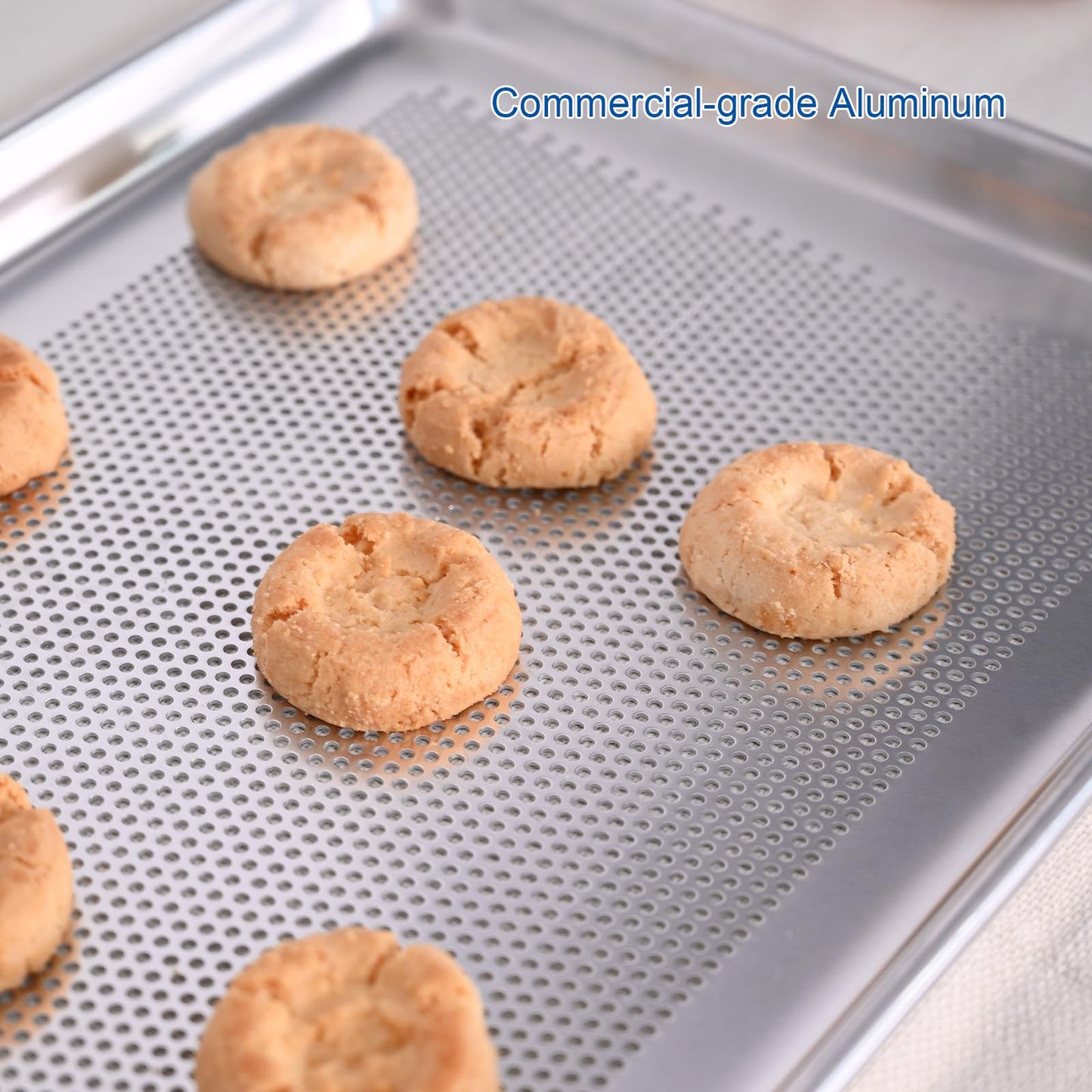 HARDURA Aluminum Perforated Baking Sheet Pan 18”L X 13”W X 1”H Cookie Sheet, 6Packs, For Oven in Bakery & Restaurant, Kitchen