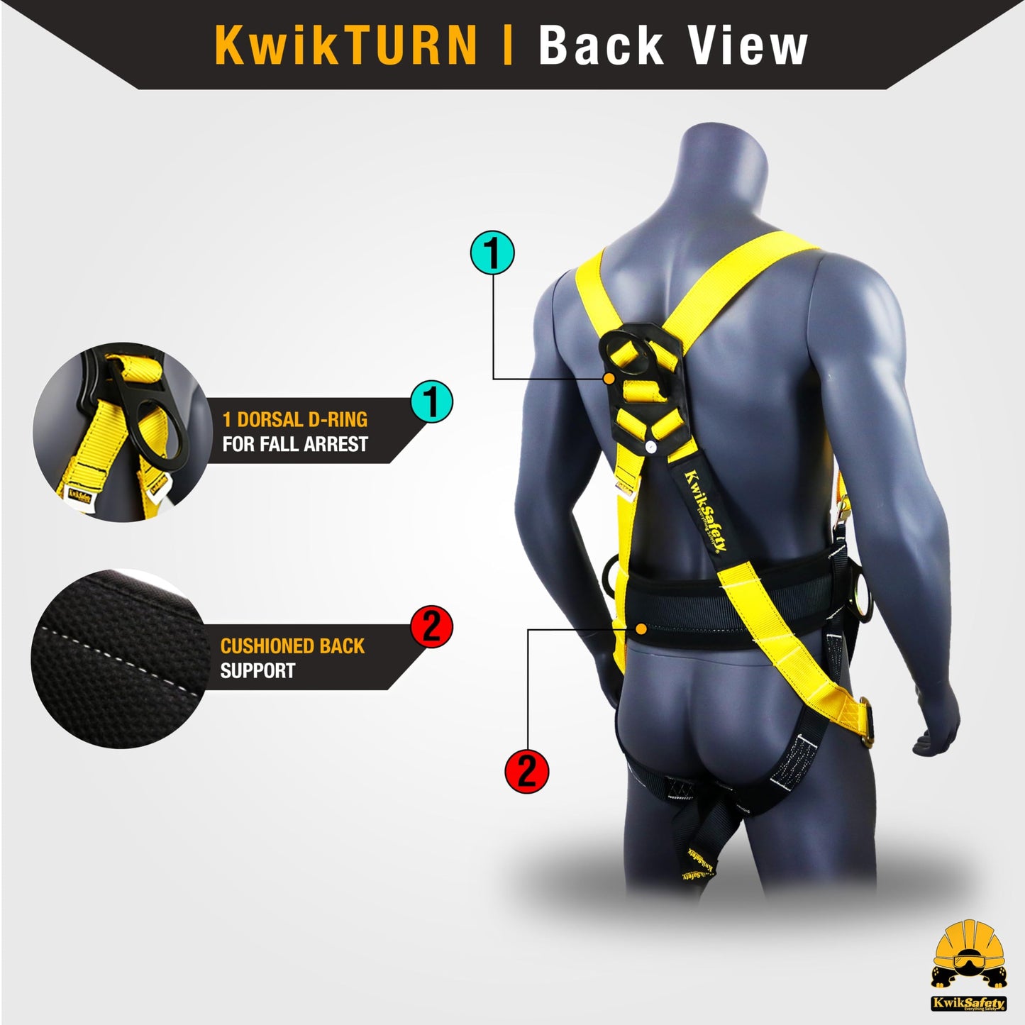 KwikSafety - Charlotte, NC - HURRICANE Safety Harness [LANYARD KIT] Premium Padded Back Support ANSI OSHA Full Body Fall Protection Equipment Construction Tower Roofing Forklift Boom