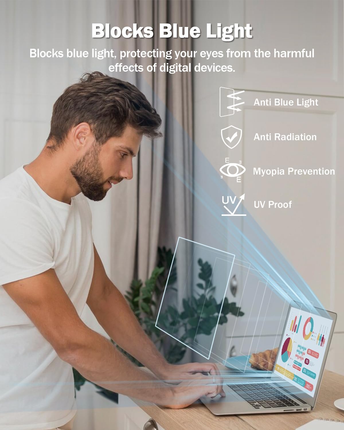 2-Pack 15.6 Inch 15.6" 16:9 F FORITO Anti Blue Light Laptop Screen Protector, Eye Protection Anti Glare Matte Computer