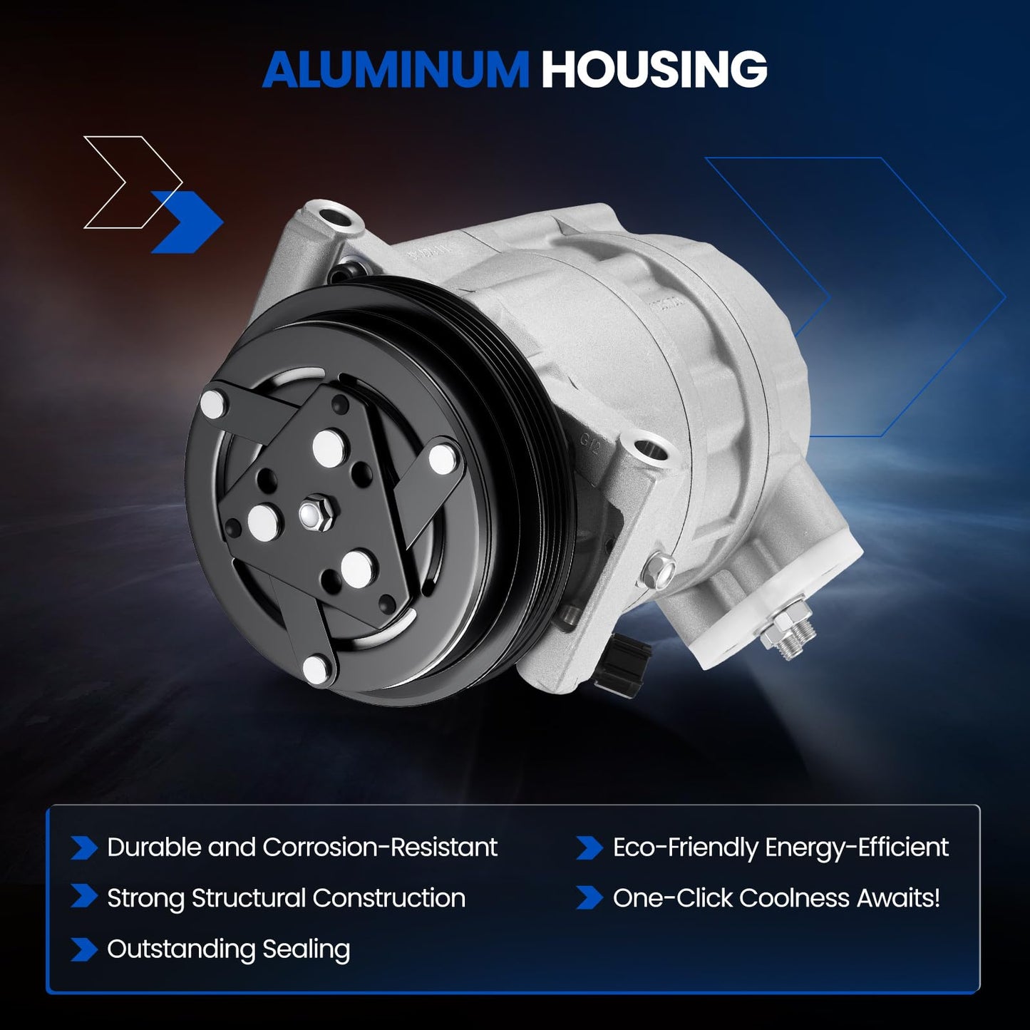 SYKRSS 68436 Air Conditioning A/C Compressor with Clutch Compatible with INFINITI FX35 2003-2008 3.5L V6, for G35 2003-2006 3.5L V6, GAS