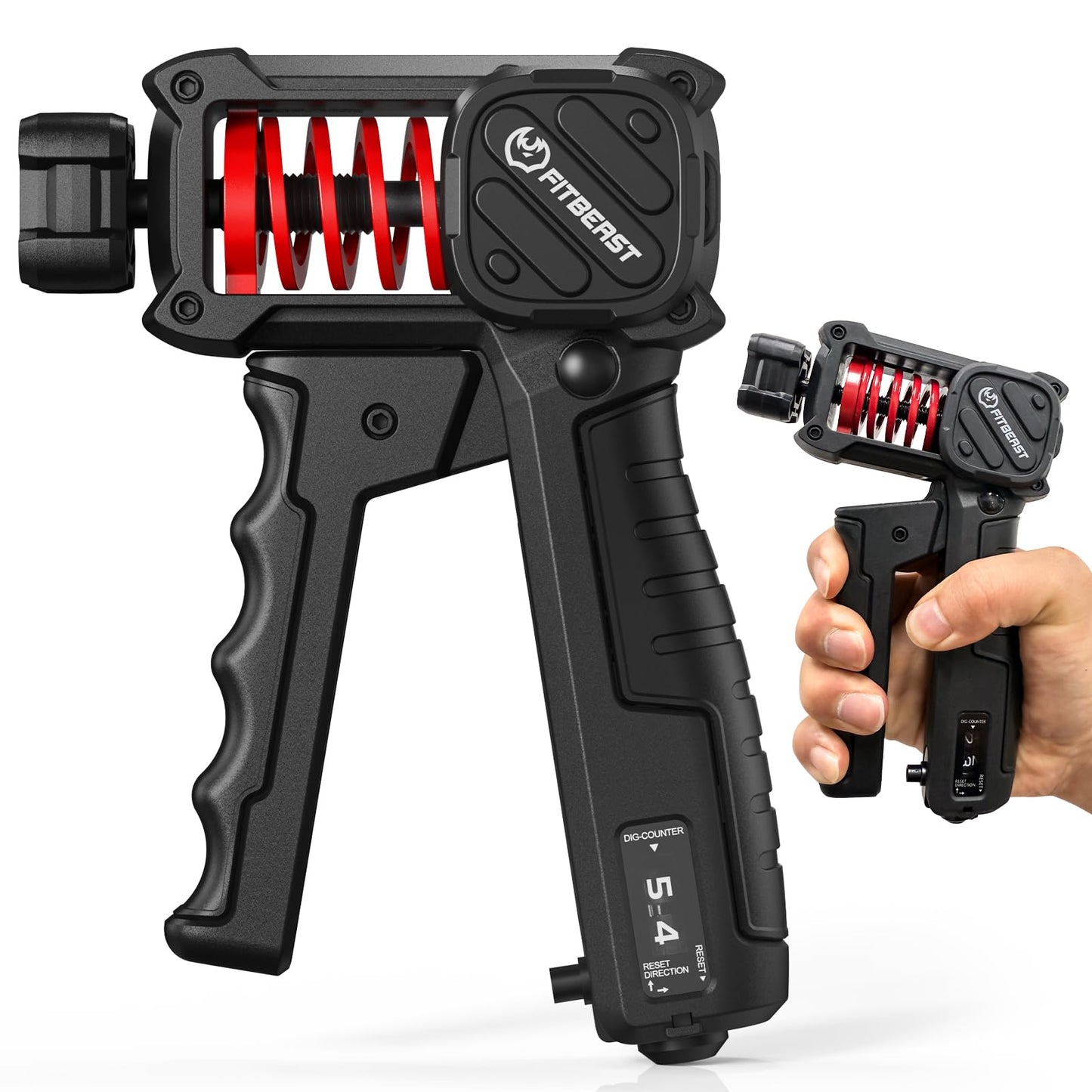 FitBeast Grip Strength Trainer with Built-In Counter, Adjustable Hand Gripper Strengthener 30–130LB, Forearm Strengthener for Office & Home Training