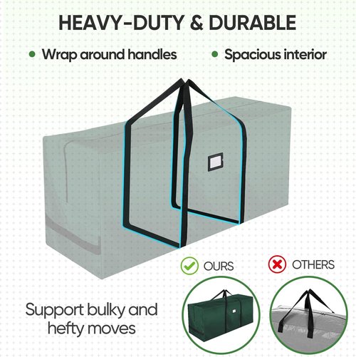 BALEINE Extra Large Christmas Tree Storage Bag - 7.5 ft with Reinforced Handles & Dual Zippers (Green, Pack of 2)