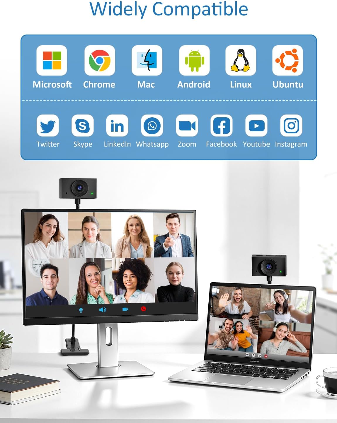 Majiphi 2K Webcam for PC, Streaming Camera, Web Camera for Desktop/Laptop Computer Webcam with Microphone, Plug