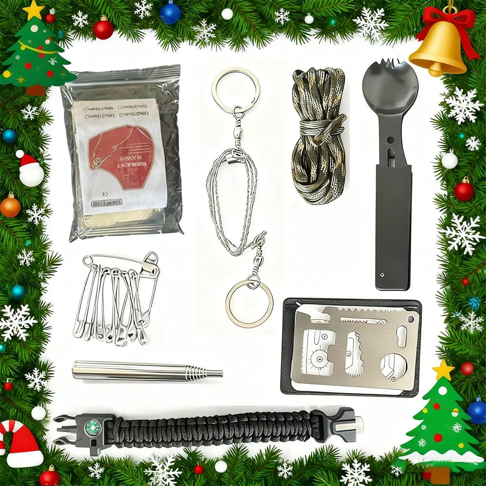 Skiennix Survival Kit Advent Calendar for Men 2025 - Christmas Countdown with Outdoor Gear & Explorer Tools
