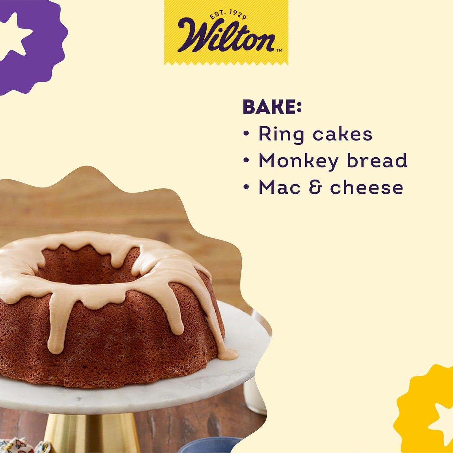 Wilton Gold Non-Stick Fluted Tube Cake Pan - 9.49 Inch Cold-Rolled Steel Bakeware, PFAS-Free