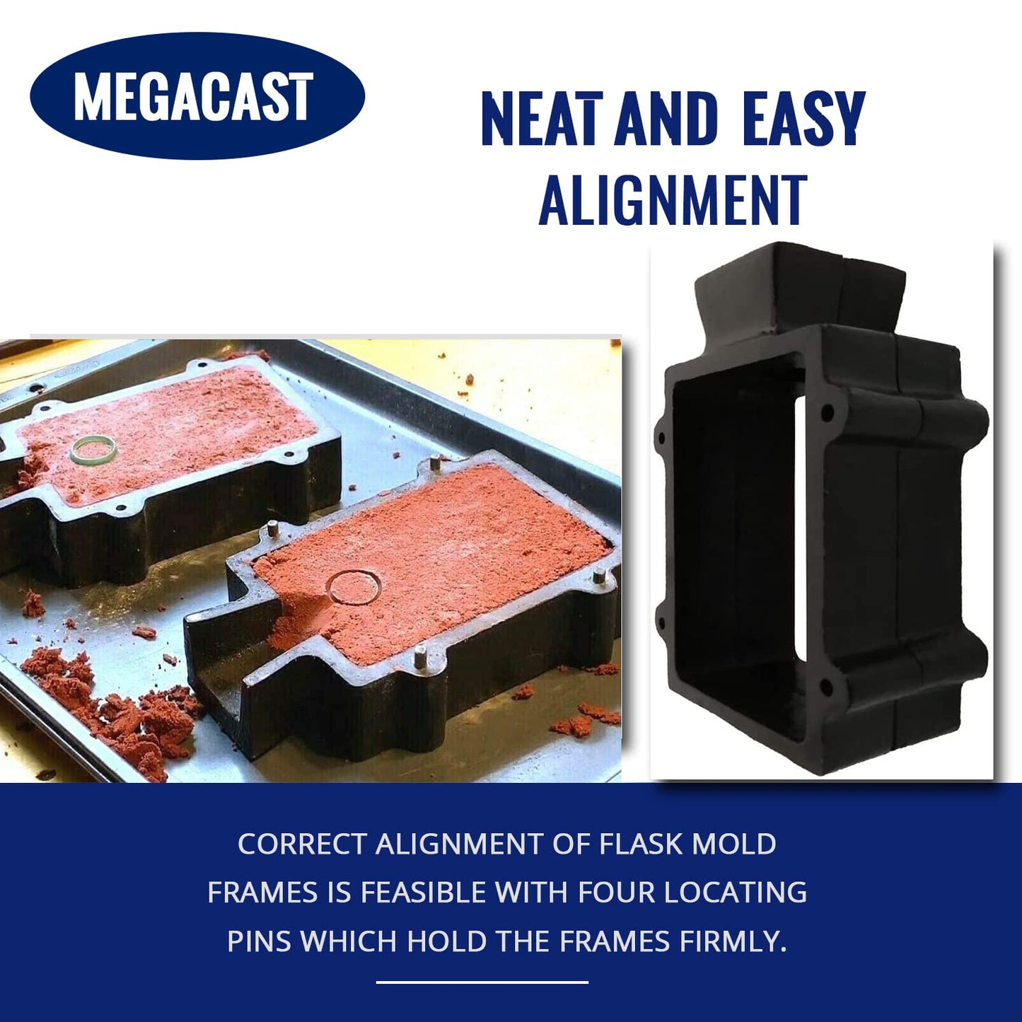 Megacast Cast Iron 2-Part Flask Mold for Delft Sand Casting Jewelry Making Tool