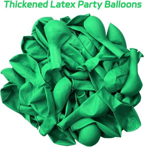 Green Balloons | 12-Inch Thick Latex Balloons for Christmas Party Decorations - 100 Pack
