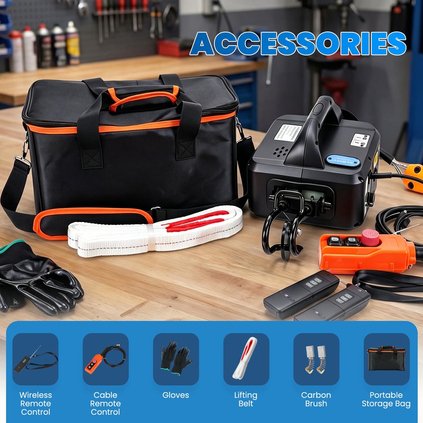 NEWTRY 1,100lb Electric Hoist Pro, Electric Winch 110v 120v, with 2 Wireless Remote Control, Cable Remote Control, Vertically & Horizontally