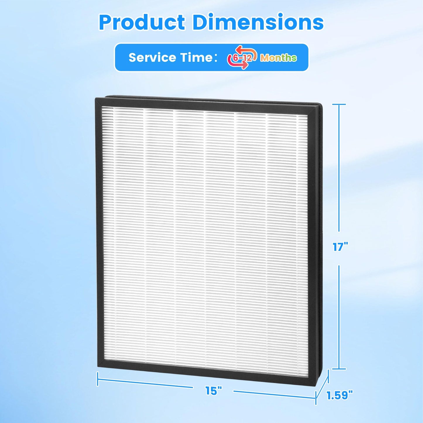 2 Pack HE400 HE401 Replacement Filter For Shark Air Purifier 4 Model HE400 HE401 HE402 HE405 UA415, True HEPA Filter, Replace Part #HE4FKPET