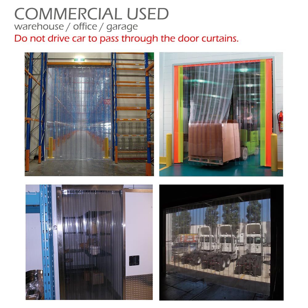 Plastic Vinyl Strip Door Curtain – 148 Feet Clear Ribbed PVC Curtain Bulk Roll, Commercial Industrial for Doorways of Pet Home, Warehouse (148 Ft * 7 in * 0.06 in Ribbed)