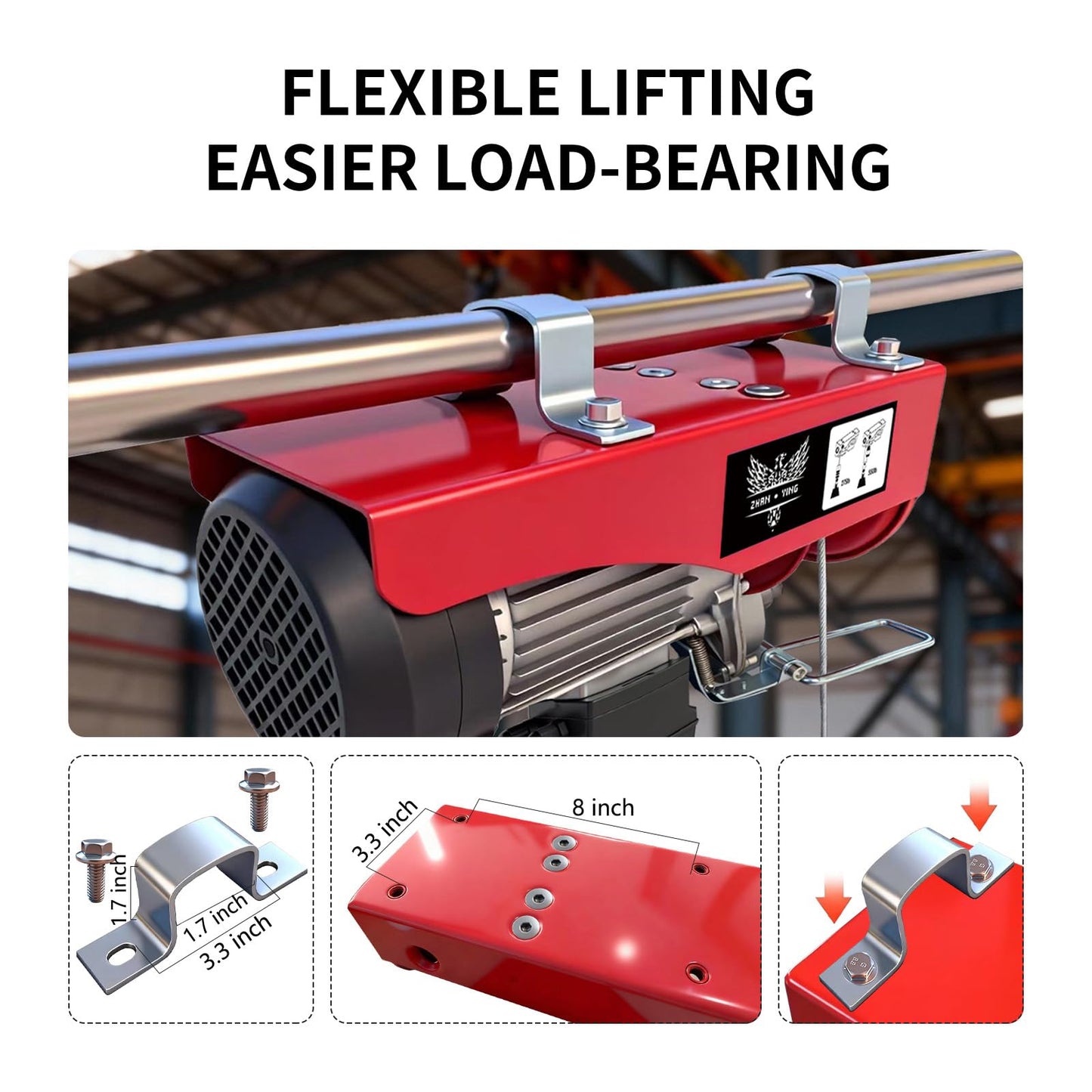 Electric Hoist 1760lbs with 14ft Wired Remote Control, Electric Hoist 110 Volt with 40ft Single Cable Lifting Height Motor, Lift Hoist for Factories Warehouses Construction Site Attic