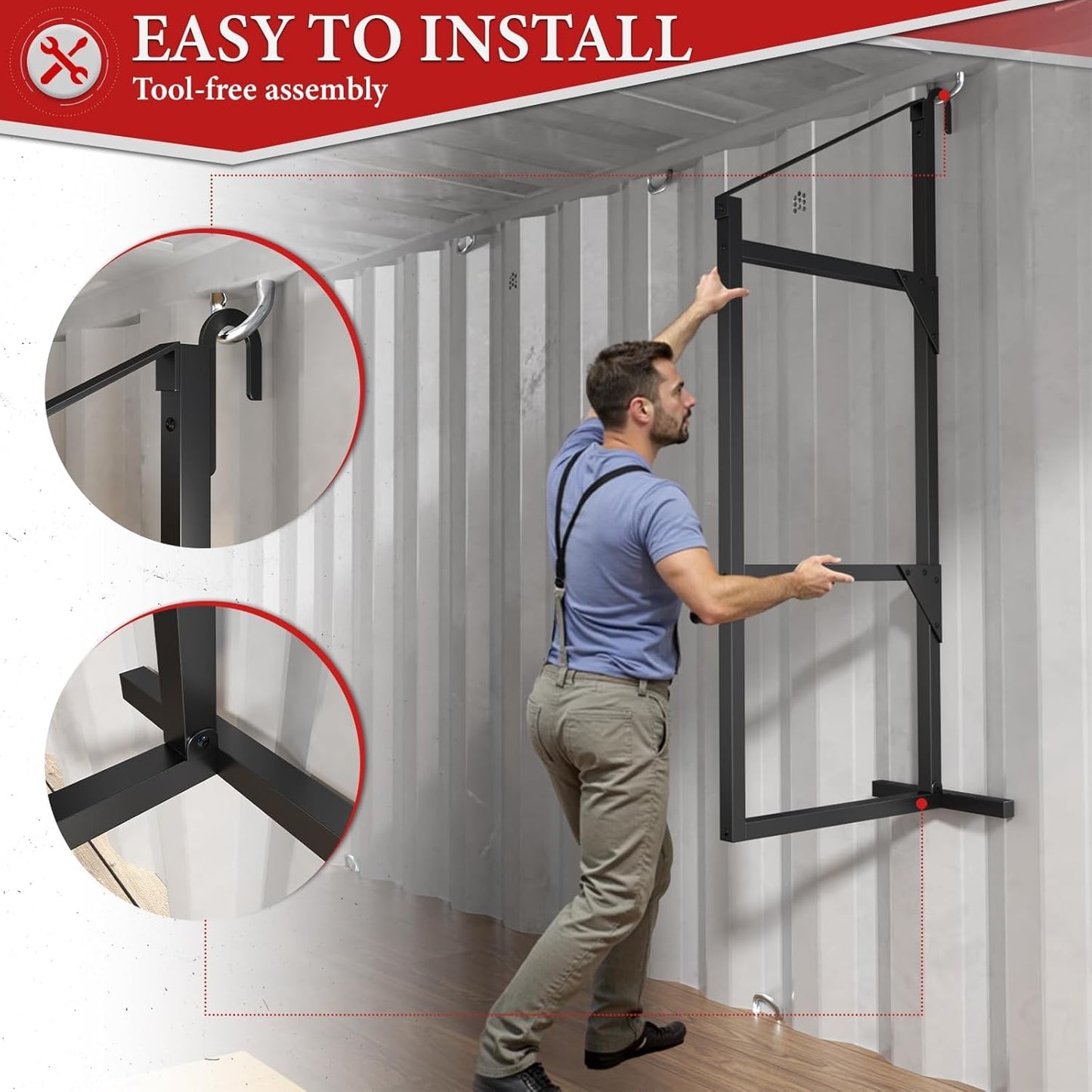 iyrany Universal Shipping Container Accessories 4 Pack – Heavy Duty Brackets. 3-Tier Steel Shelving & Shelves System. 52"x22" Storage Rack for Garage, Warehouse, Industrial Shipping Container