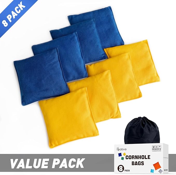 Cornhole Bags Set of 8 Regulation Corn Hole Bean Bags for Cornhole Game, Professional Weather Resistant Corn Hole Bags with Tote Bag