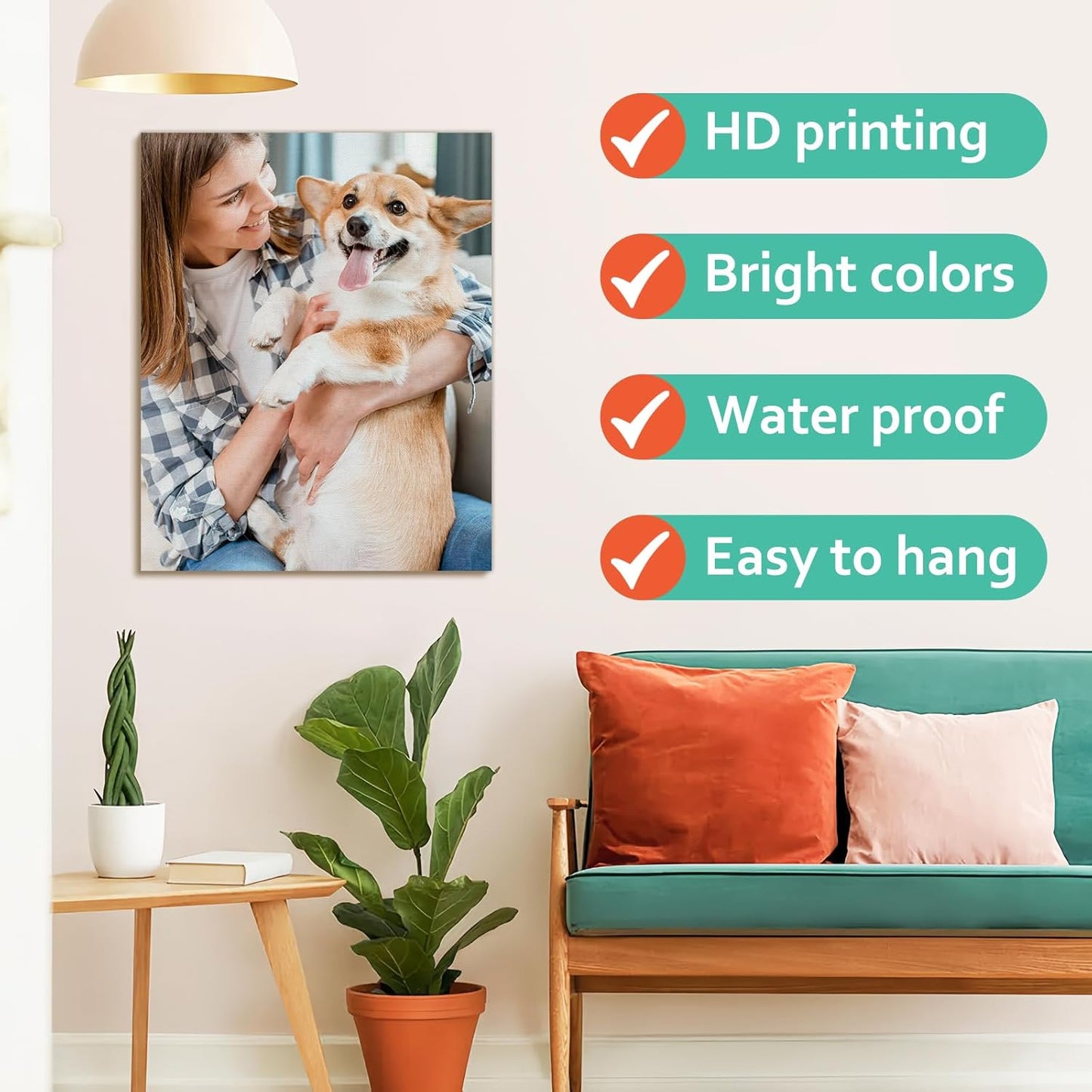 Xrlsg Custom Canvas Prints - Personalized Wood Framed Wall Art for Home Decor | 8" W x 10" H - Portrait