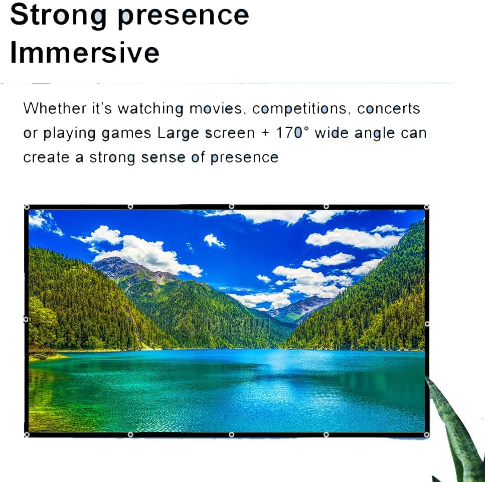 SOHIAVY 120 inch 16:9 Projector Screen Foldable Anti-Crease Portable Projector Movies Screens for Home Theater Outdoor