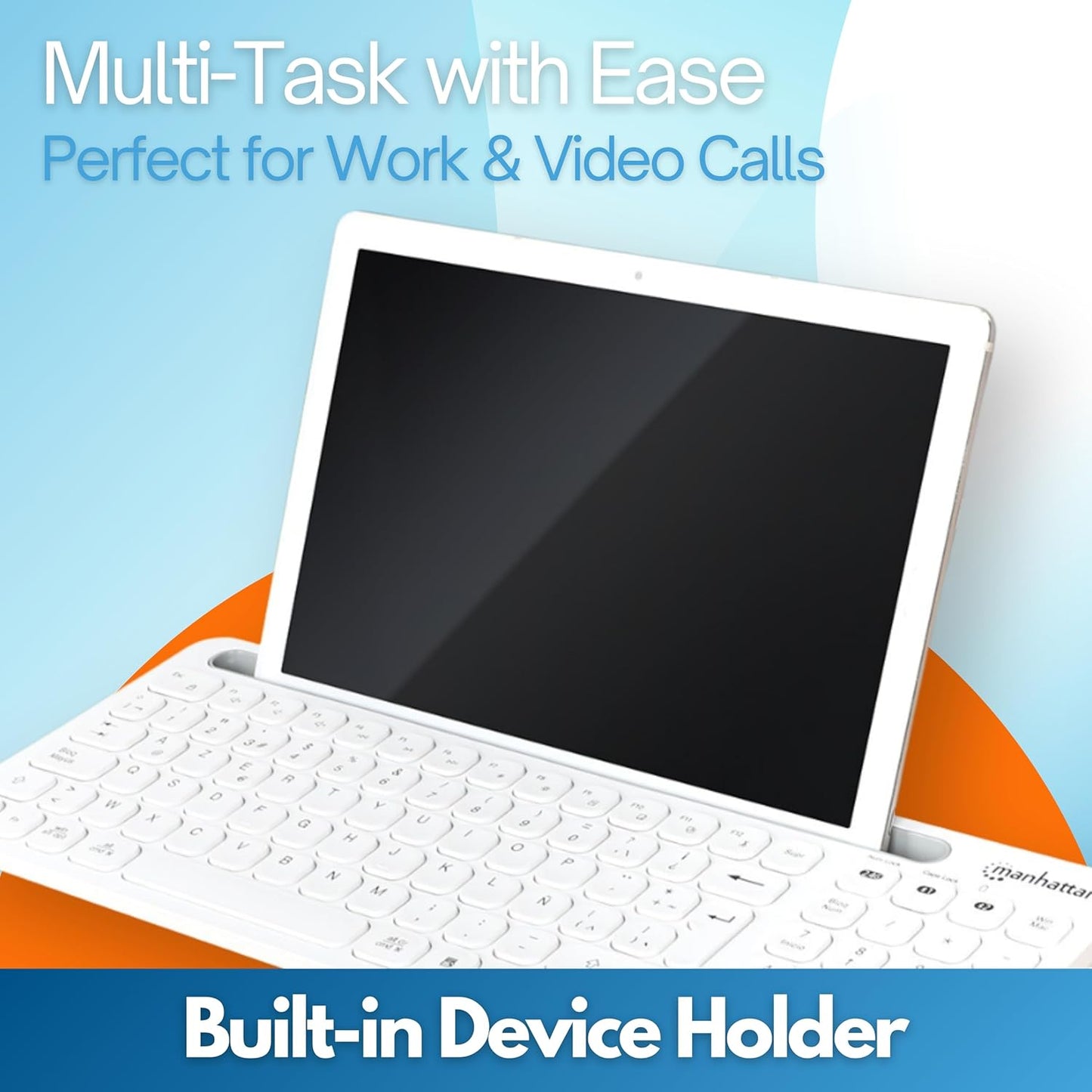 MANHATTAN Set 2.4 180580 Wireless Keyboard and Mouse Bluetooth & GHz for Multi-Device Switching Wireless Keyboard