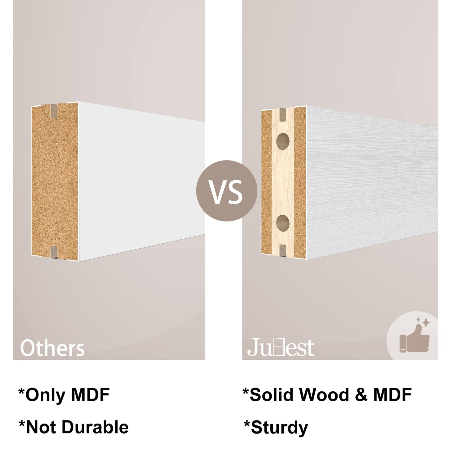 JUBEST Sliding Closet Door 60"(Double 31") x 80", 5-Lite Frosted Glass Bypass Door with Hardware Kit & Matching Fascia, Pre-Drilled Solid Wood Slab with Water-Proof PVC Surface, Easy to Install, White