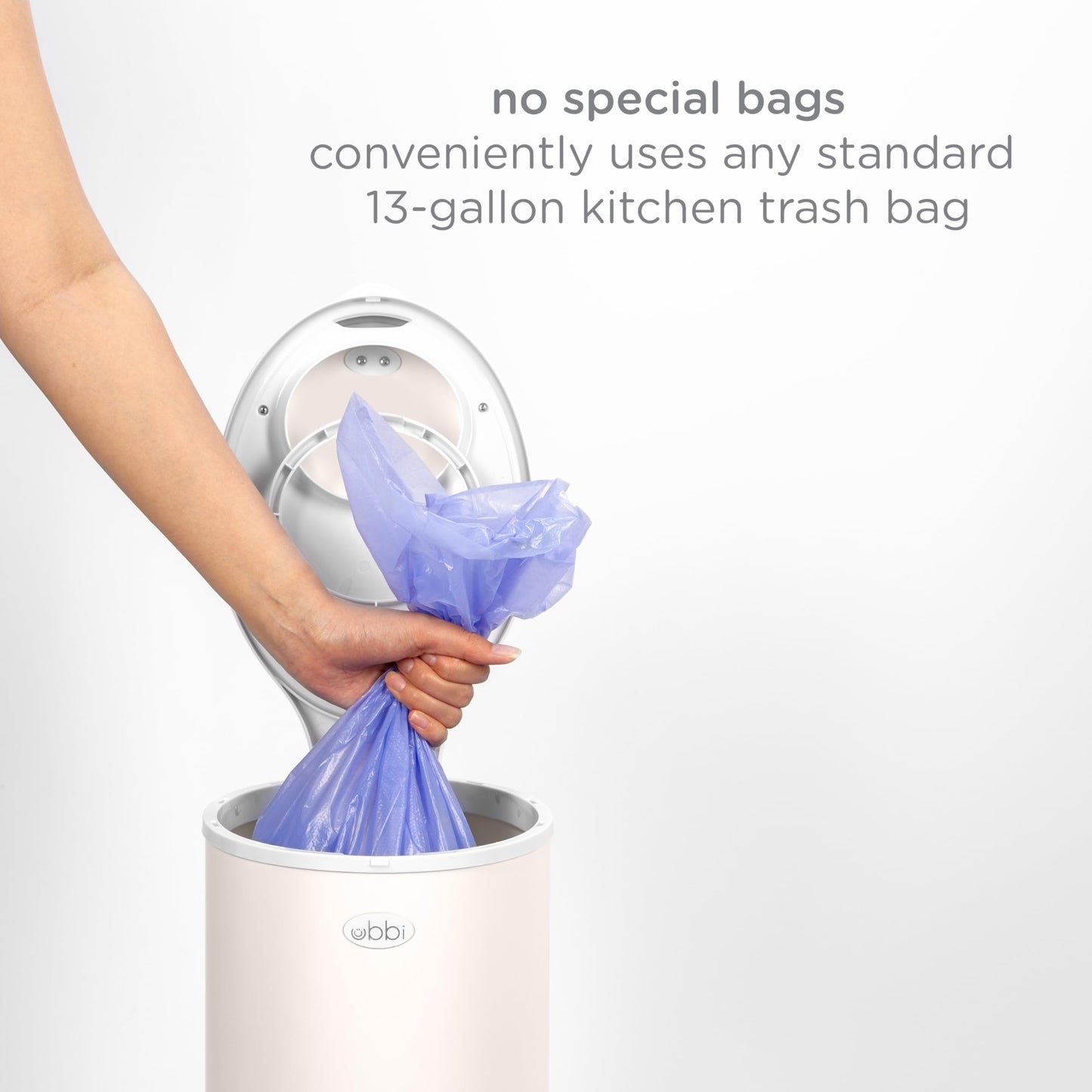 Ubbi Steel Diaper Pail, Odor Locking, No Special Bag Required, Award-Winning, Registry Must-Have, Ivory