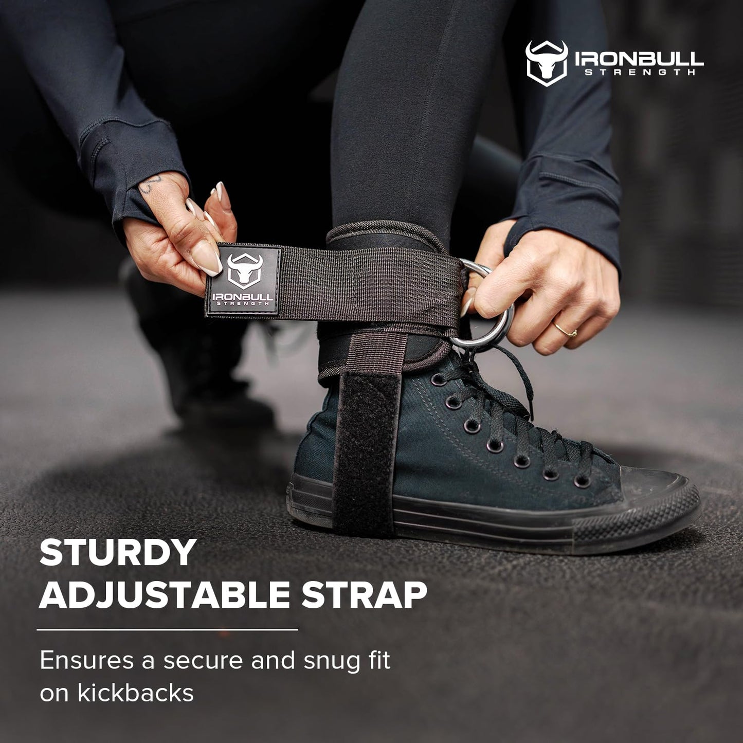Women's Kickback Ankle Strap for Cable Machines & Resistance Bands: Gym & Home Workout Cuff Attachment for Leg Extensions, Kickbacks, Hip Abductors - Booty Exercises" (Single, Black)