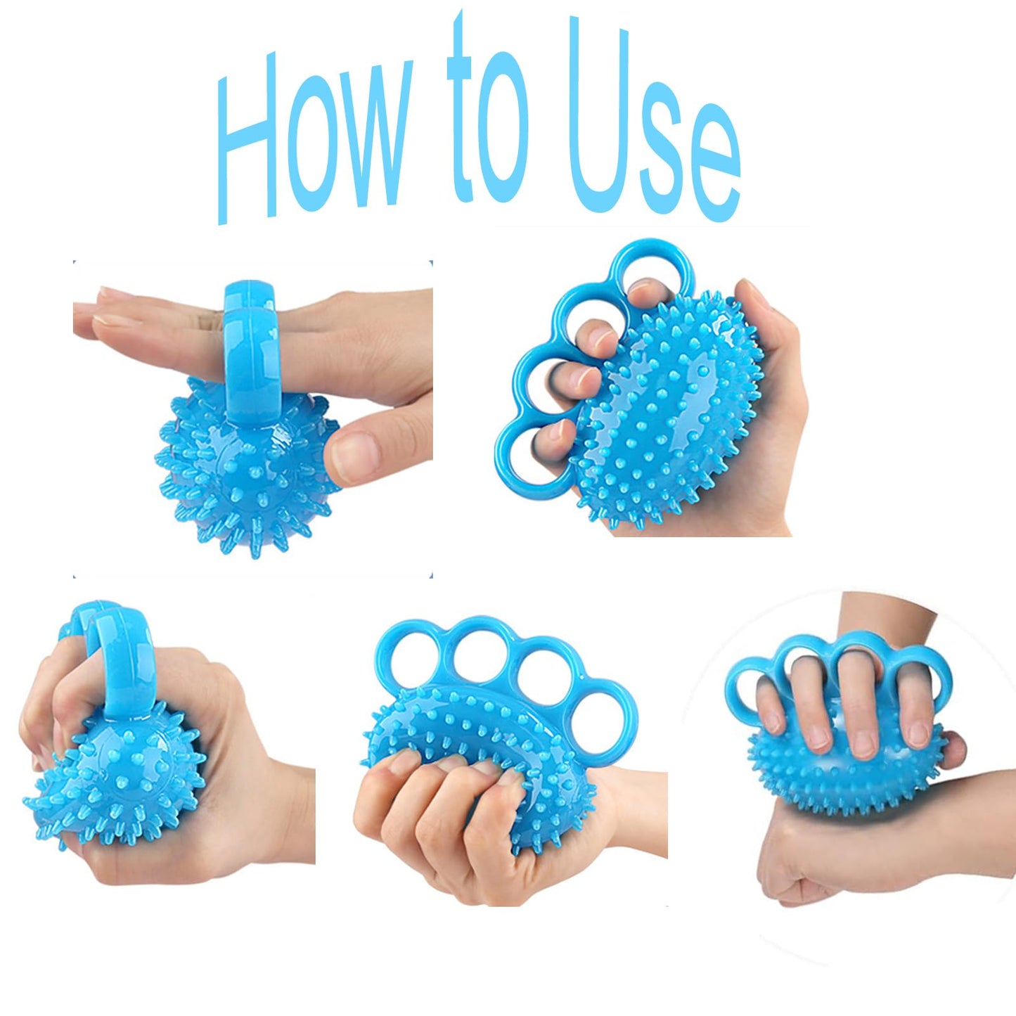 Hand Exerciser Ball and Finger Stretcher, Hand Grip Strengthener Trainer, Squeeze Balls, Wrist Pain Relief (Yellow)