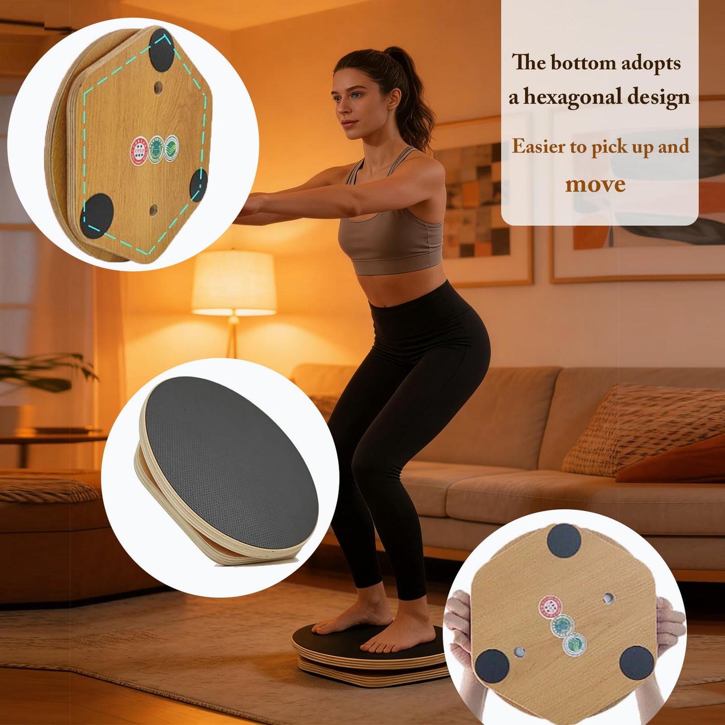 Mirotuz Ab Twister Board for Exercise,12 inch Waist Twisting Disc,Wood Waist Twisting Disc,Full Body Toning Workout,for Slimming and Strengthening Abdominal & Stomach Exercise Equipment