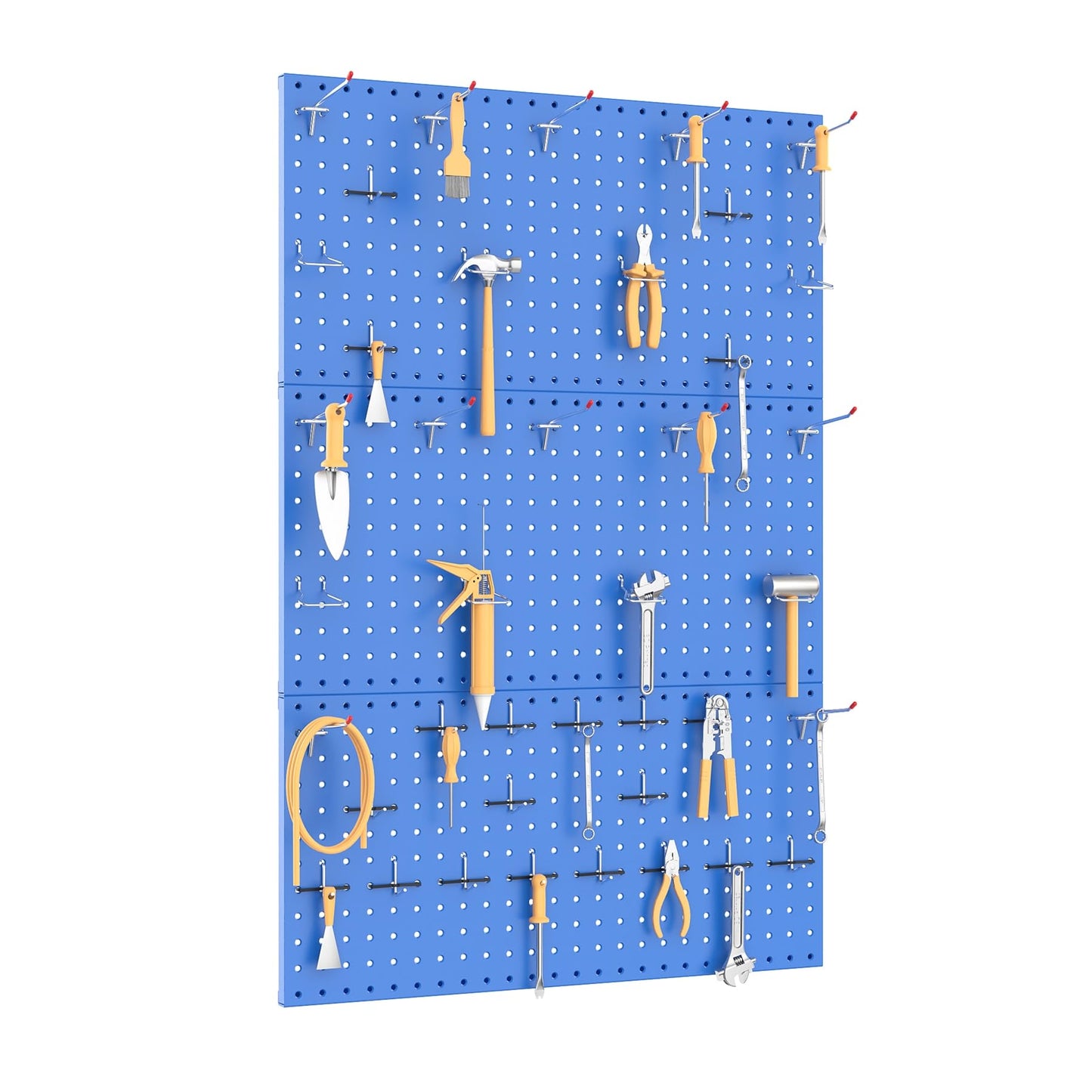 TORACK 3 PCS Metal Pegboard Panels(12x24 inch) for Wall Garage Utility Tools Storage Pegboard for Workbench, Modular Peg Board Tool Organizer Board Kit(Pack of 3, Blue)