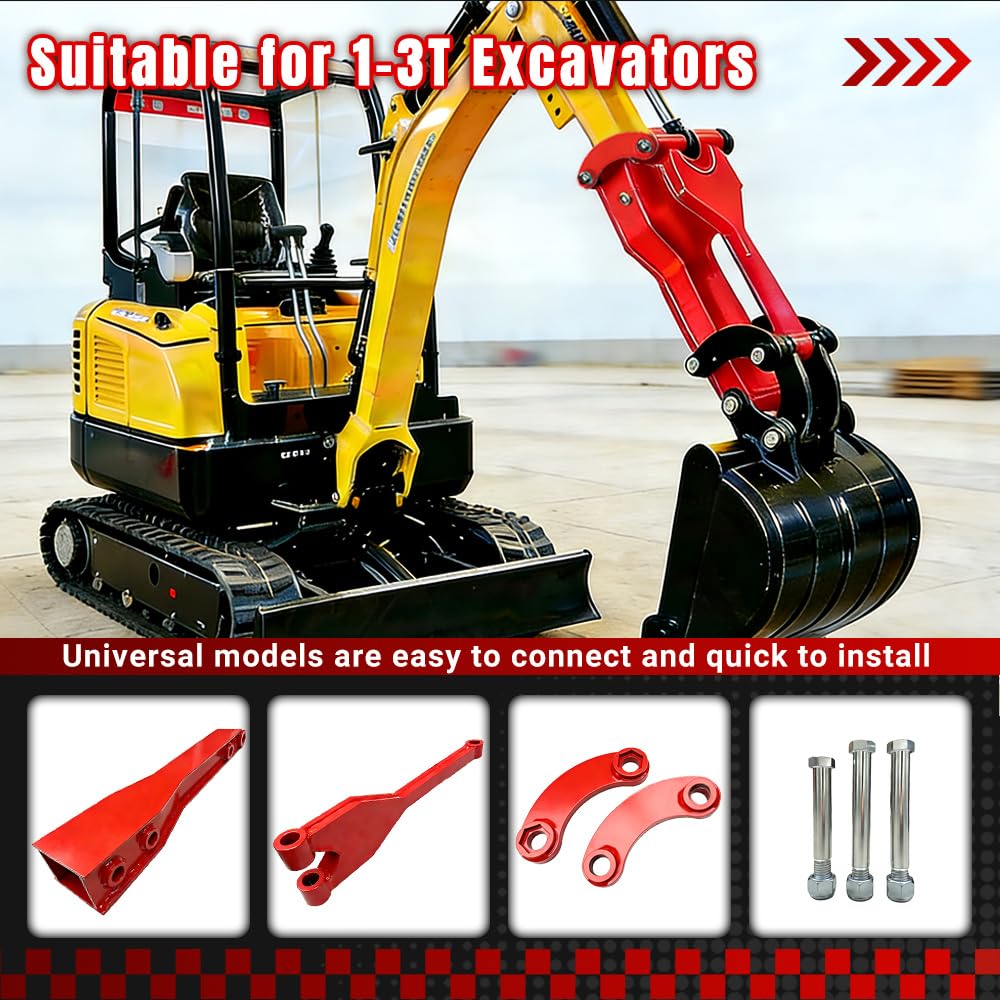 AvmrLc Professional 26 Inch Mini Excavator Extension Arm for 0.8-2 Ton Excavators, Heavy Duty Steel Structures, Quick Change Excavator Boom Arm, Ditch Digging & Trenching Boom with Extended Reach